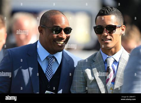 Paul Ince and his son Thomas watch their horse Moviesta in The Ralph Raper Memorial Stakes Stock ...