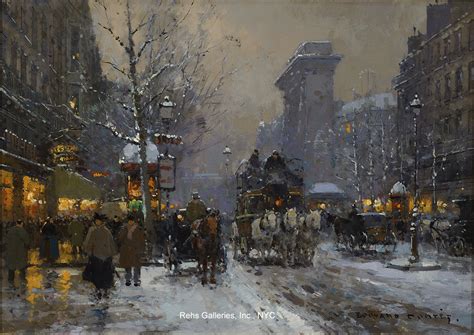 Edouard Léon Cortès or Edouard Cortès (1882 - 1969) - "Porte St. Denis in the Winter", Edouard ...