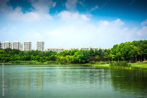 High dynamic range HDR Serpentine lake river in Hyde Park, London, UK Stock Photo | Adobe Stock