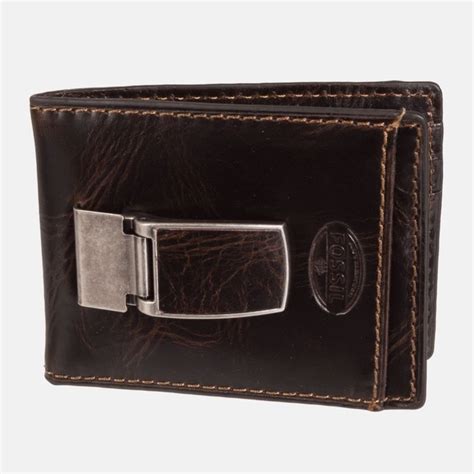 Fossil Men's Norton Id Money Clip Wallet - Brown - Tanga