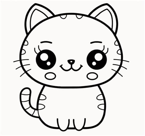 Famous Simple Cat Drawing For Kids References | bestanimalart.com