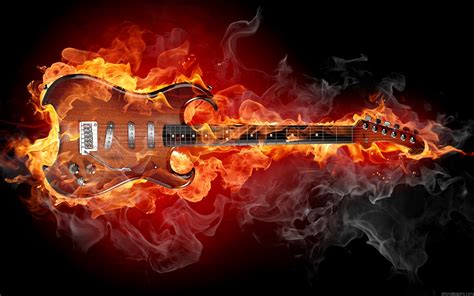 Guitar on fire wallpaper - SF Wallpaper