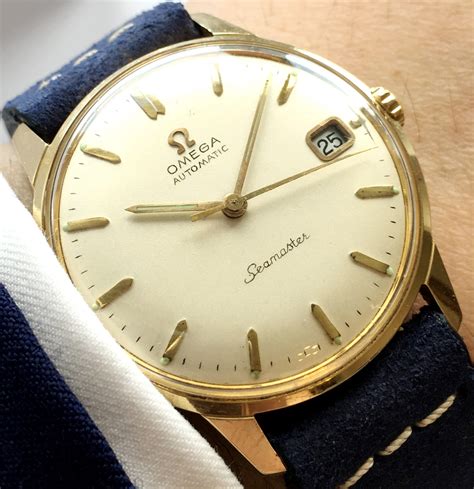 Vintage Solid 18k Gold Omega Seamaster Automatic Date | Vintage Portfolio