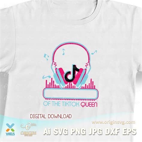 Tik Tok Princess Silhouette & Clipart Cut File Musical Birthday Girl Iron on Svg Party T-shirt ...