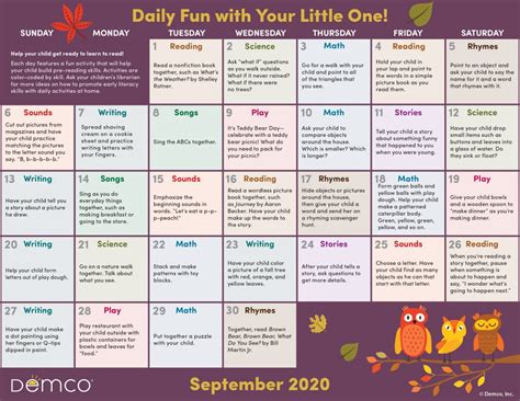 Early Literacy Activities — September 2020: Activities, Projects, and More!