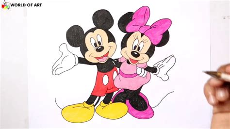 respirar Extracto hecho mickey and minnie mouse drawing Ruina famélico ...