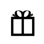 Humanoid purple gift box vector clip art | Free SVG