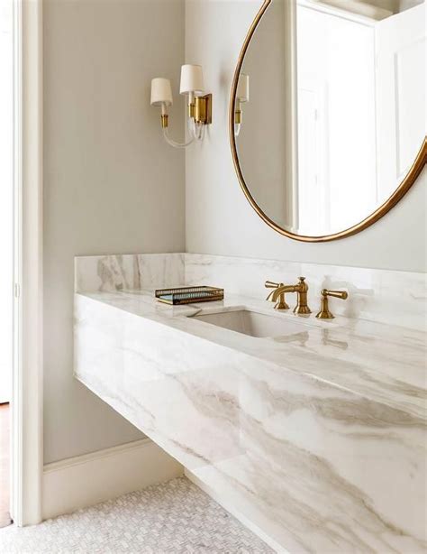 Modern Bathroom Design with Grey and White Marble Vanity