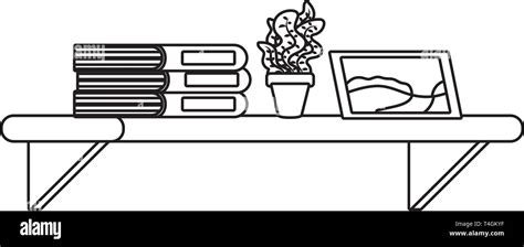 Book Shelf Black And White Clipart