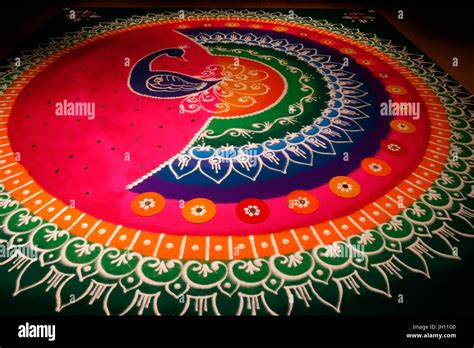 Diwali rangoli drawn by artist Janak Chauhan. United kingdom Stock ...