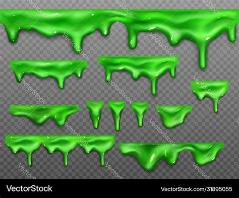 Dripping slime green goo halloween ooze mucus Vector Image