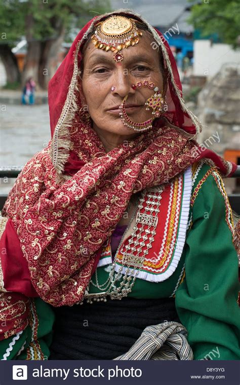 A Gaddi tribeswoman wears her finery at a celebration in the Chamba ...