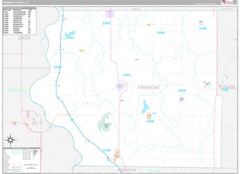 Fremont County, IA Wall Map Premium Style by MarketMAPS - MapSales