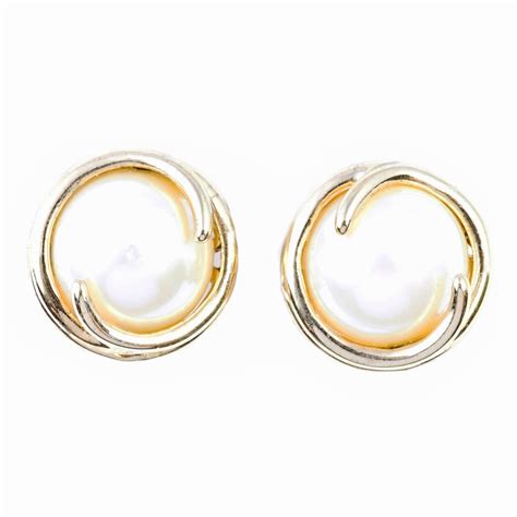 Gold, Pearl Earrings