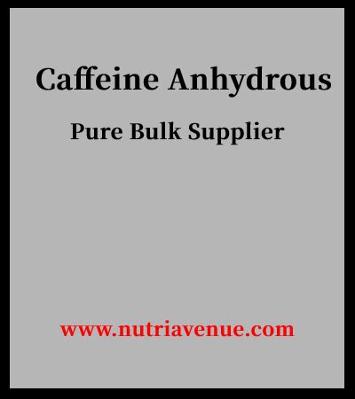 Caffeine Anhydrous Bulk Powder Supplier | NutriAvenue