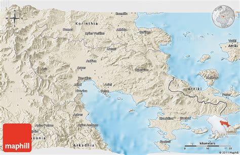 Shaded Relief 3D Map of Argolis