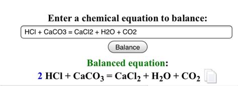 Solved Enter a chemical equation to balance: (HCI + CaCO3 = | Chegg.com