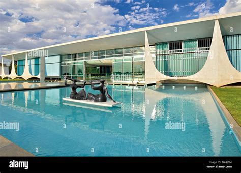 Brazil, Brasilia: External view of the presidential Palace Palacio da Stock Photo, Royalty Free ...