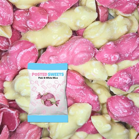 Pink & White Mice 100g - Posted Pick And Mix Sweets