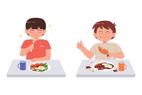 Kids table manners vector images 15291755 Vector Art at Vecteezy