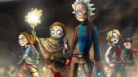 HD wallpaper: Rick & Morty Don't Panic nebula graphic wallpaper, Rick ...