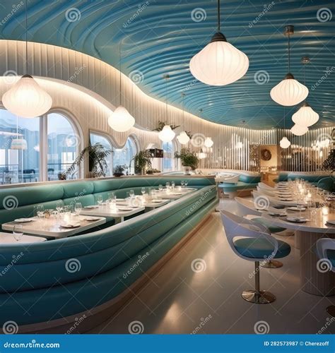 The Interior of the Seafood Restaurant Stock Illustration ...