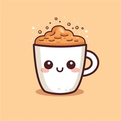 Premium AI Image | cute coffee cup in a doodle style