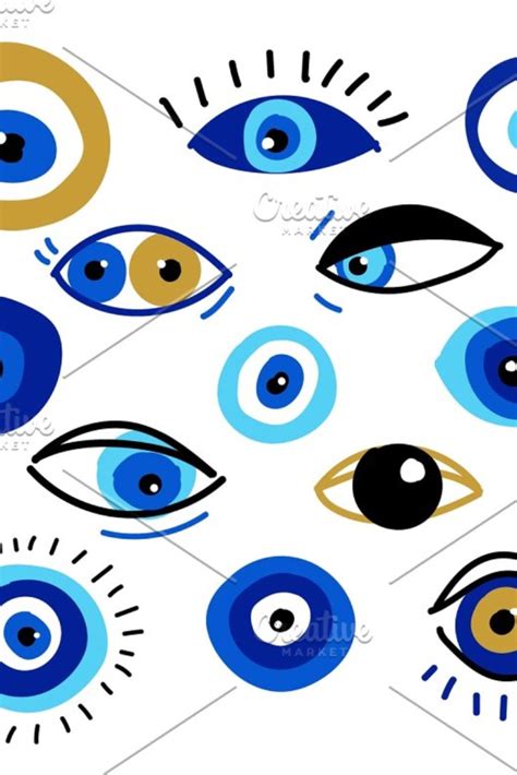 Set of various evil eyes, different | Evil eye art, Eye illustration, Eye art