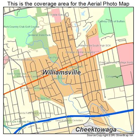 Aerial Photography Map of Williamsville, NY New York