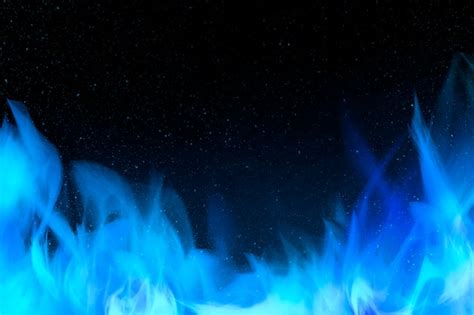 Free Photo | 3D burning blue fire flame border