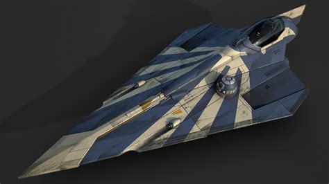 Star Wars Jedi Starfighter - Plo Koon 3D model animated