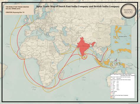 Spice Trade Map of Dutch East East India Company and British India Company – Mapping History