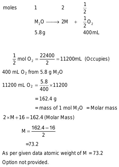 A metal oxide has the formula M2O it can be thermally decomposed to the ...