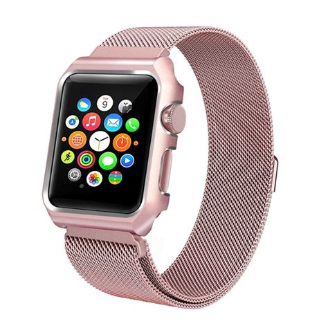 Apple Watch Mesh Stainless Steel Band 38mm with Case and Screen ...