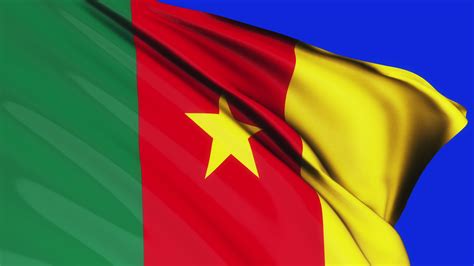 Loop of Cameroon flag waving on blue screen 8973769 Stock Video at Vecteezy