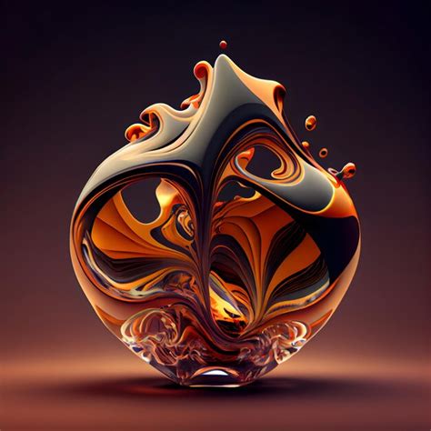 Premium AI Image | Abstract 3d illustration of a glass vase with an abstract pattern