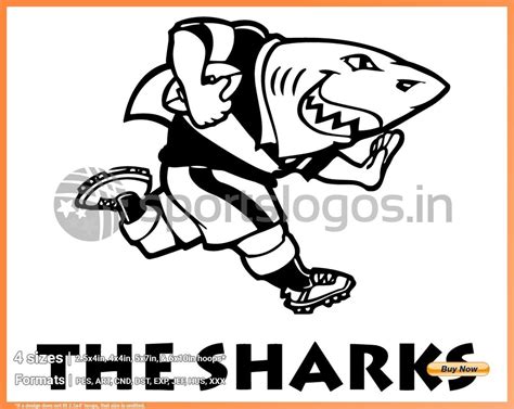 Sharks - Misc. Sports Embroidery Logo in 4 sizes - SPLN003977 • Sports ...