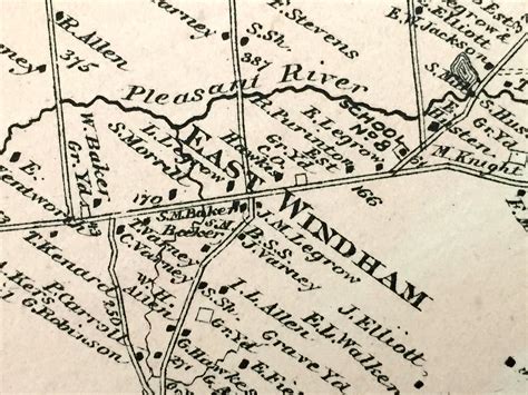 Antique 1871 Windham Maine Map from F.W. Beers Atlas of | Etsy