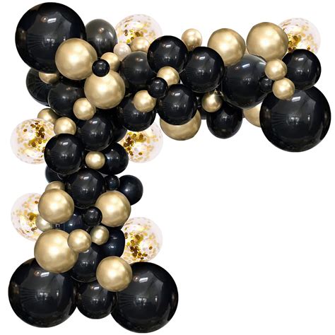 Buy Black and Gold Balloon Garland Kit, 114Pcs Black and Gold Balloons Party Decorations 4 Size ...