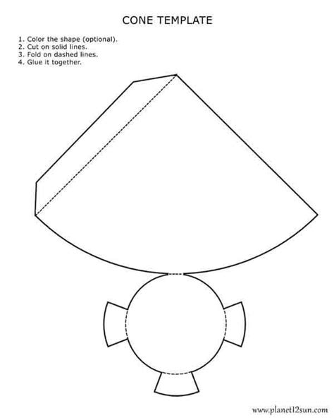 printable 3D cone template | Cone template, Templates printable free ...