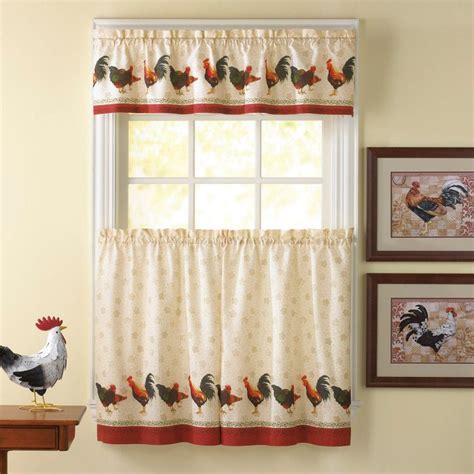 Rooster kitchen curtains | Country kitchen curtains, Kitchen curtains and valances, Rooster ...