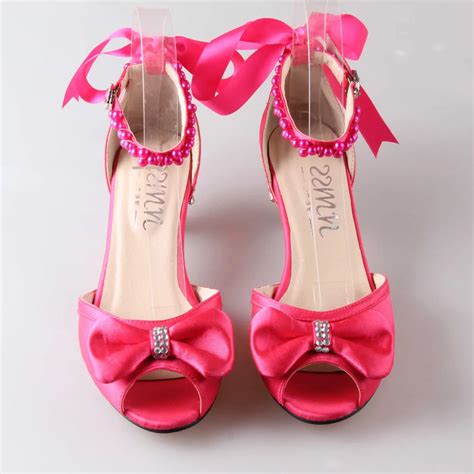 Aliexpress.com : Buy Fashion hot pink med low heel sandals D'orsay ...