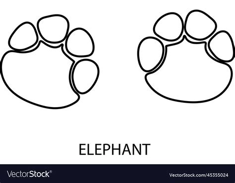 Elephant paw print on white background 1 Vector Image