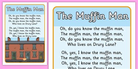 The Muffin Man Nursery Rhyme Display Poster | Twinkl Kindergarten