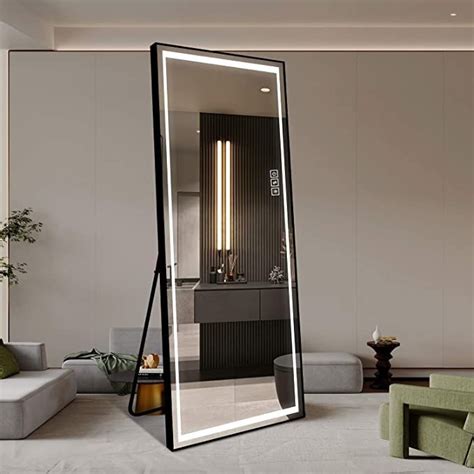 LAIYA 65u201d24u201d LED Mirror Full Length Mirror with Lights Wide Standing Tall Full Size ...