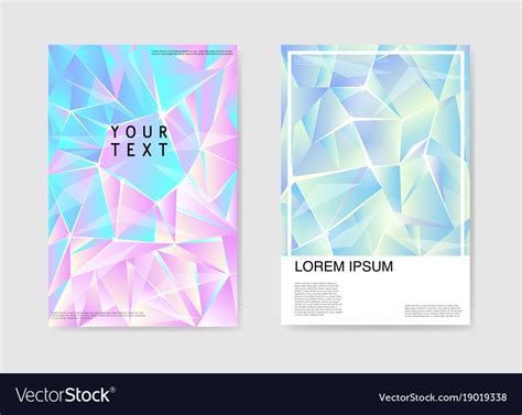 Abstract posters covers triangular hologram design