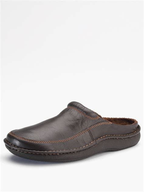 Clarks Mens Kite Clog Slippers in Brown for Men (brown_leather) | Lyst