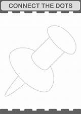 Connect The Dots Push Pin Worksheet For Kids 8921756 Vector Art At  sketch template