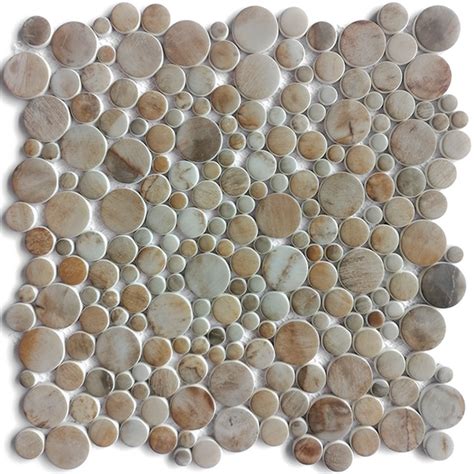 recycled glass mosaic tile multi-size penny round XRG MP698 - XMOSAICS