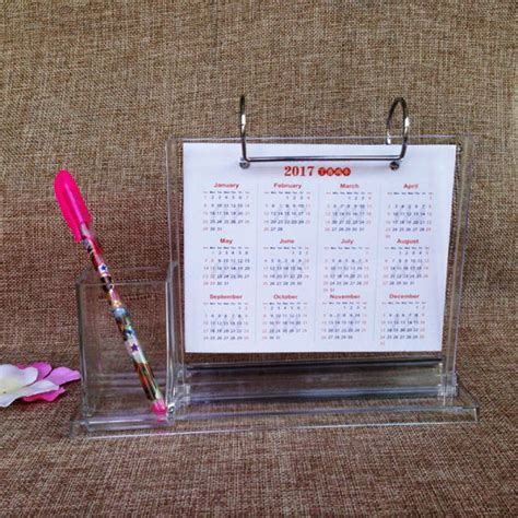 China Acrylic Plastic Desk Calendar Stand with Pen Holder - China Desk Calendar Stand, Plastic ...